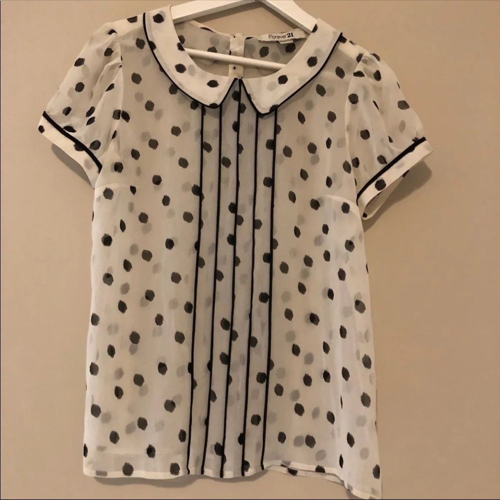 Polka Dot Sheer Blouse, So Cute !!!
